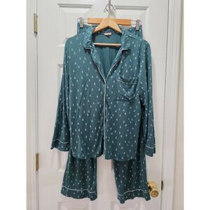 Eberjey Green Tree Print Pajama Set S
